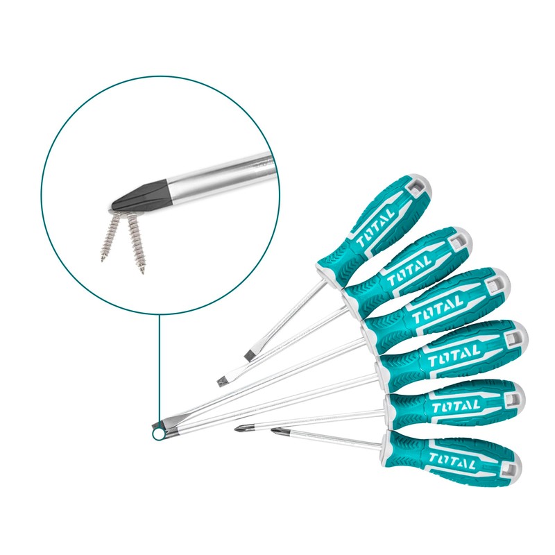 TOTAL - Screwdriver Set 6 Pieces | Chrome Vanadium Steel