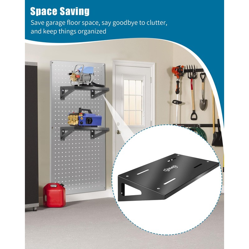 Heavy Duty Metal Pressure Washer Shelf, 20" x 12" Wall