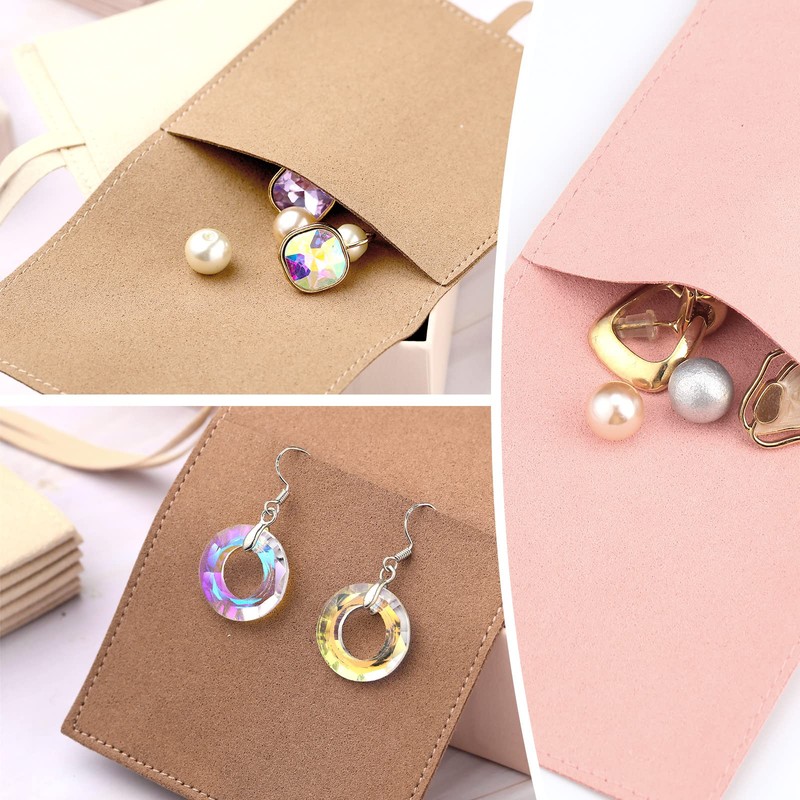 40 Bolsas de Microfibra de Joyas con Cuerda y Separador