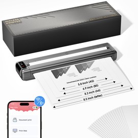 ItriAce Q302 Portable Printers Wireless for Travel, WiFi & Bluetooth Thermal Printers for Home Use, Inkless Mobile Compact Printer, Upgraded Wireless Printer Support 8.5'' x 11'' US Letter, 300Dpi