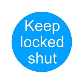 Seco Keep Locked Shut Sign, 100mm x 100mm - 1mm Semi Rigid Plastic