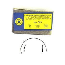 C.S. Osborne 12/Pk. Curved Leather Point Needles #503 Size 2-1/2"
