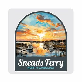 Sneads Ferry North Carolina Sunset Over Bay Design Souvenir 4x4-Inch Coaster Acrylic 4 Pack