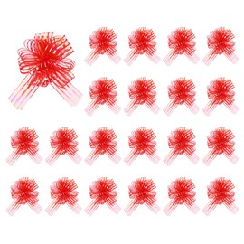 uxcell 20pcs Red Pull Bows 6.3 Inches Wide Large Ribbon Gift Bows for Gift Wrapping Gift Baskets Decor Wedding Parties Birthday Florist Packaging and Decoration