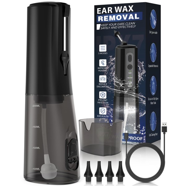 Ear Wax Removal, Electric Ear Irrigation Flushing System with 3