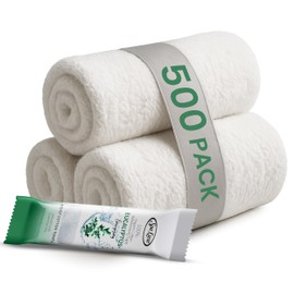 Spa Luxe Oshibori Disposable Pre-Moistened Microwavable Cotton Spa Towels (500 count 8 x 8 inch)