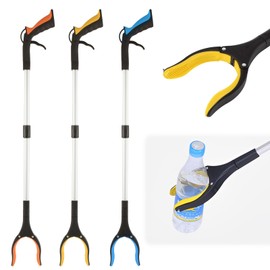 3-Pack 32" Grabber Reacher Tool，Foldable Reacher Grabber Pickup Tool with 360° Anti-Slip Rotating Jaw & Magnet，Multi-Size Heavy Duty Reacher Grabber Pickup Tool, Trash Picker Upper Grabber