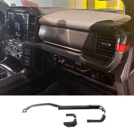 ERIDANUS for 2021 2022 Ford F150 Center Console Dash Decor Panel Strips Trim (Carbon Fiber Style) ABS 4 PCS