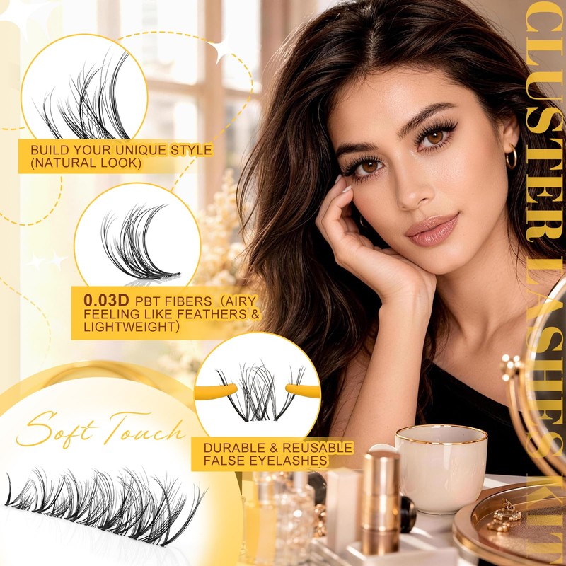 Spider Lash Clusters Kit, Wispy Breeze Cluster Lashes 8-16mm D