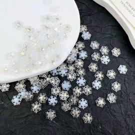 40Pcs Christmas Nail Charms 3D Resin Glitter Snowflake Nail Art Supplies for Acrylic Nails Xmas Design Gold Sliver White Snowflake Nail Gems Nail Jewelry for Women Acrylic Nail DIY Decoration Supplies