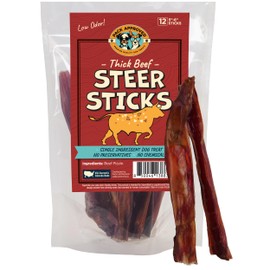 Pack Approved Thick Steer Bully Sticks for Medium Dogs & Small Breeds - No Hide Dog Chews & Single Ingredient Dog Treat - Bully Sticks for Medium Breeds - 5-6" (12ct)