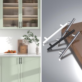 AwmnSrman Kitchen Cupboard Handles Black 15 Pack 96 mm(3,78 inch) Hole Center, Powder Coated Stainless Steel Installation of Holes