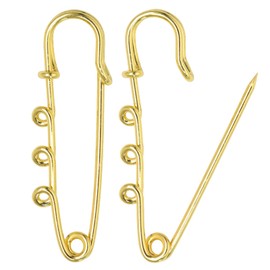 30pcs Heavy-Duty Safety Pins, 3-Loop Decorative Brooch Pins