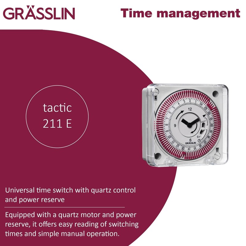 Grässlin tactic 211 E 02.79.1001.1 Analogue 1-Channel Timer for Surface-Mounted/Surface