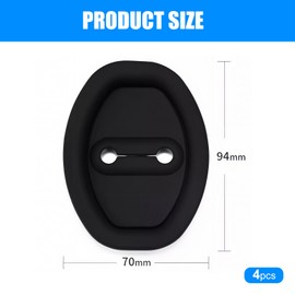 4Pcs Silicone Lock Accessories, Foldable Door Lock Cover Latch Protector, Taxi & Car-Hailing Protective Cover Set (Black)