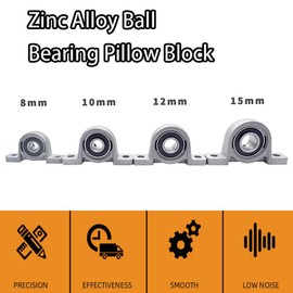 4PCS Ball Mounted Pillow Block Insert Bearing Zinc Alloy KP000（10MM）