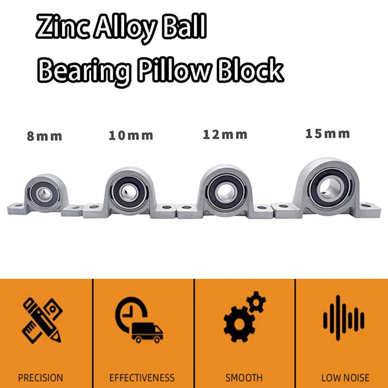 4PCS Ball Mounted Pillow Block Insert Bearing Zinc Alloy KP000（10MM）