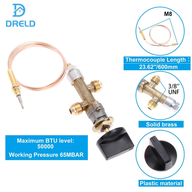 DRELD Propane Gas Fire Pit Fireplace Safety Valve Control System
