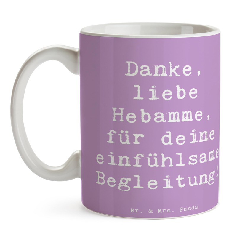 Mr. & Mrs. Panda Tasse Spruch Liebe Hebamme - Geschenk,