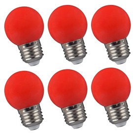 Red LED Light Bulbs E26 Base, 3W Decorative Colored Bulbs (6-Pack),G45 Globe Light Bulbs 360° Beam Angle, Equivalent to 30W for Halloween Christmas Party Bedroom Patio Outdoor Indoor Decor
