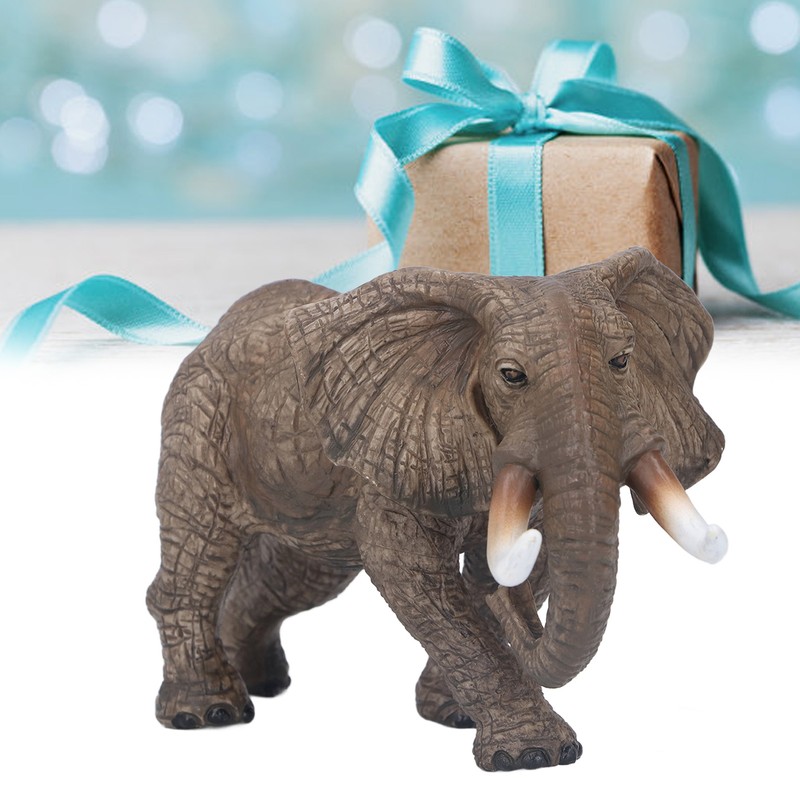 Elephant Figurine Model Vivid Details High Simulation Elephant Model Ornament