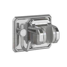 Shower Head Holder with Hook - Strong Adhesive Waterproof Handheld Shower Holder, Adjustable Wand Holder for RV, Kids, Bathroom - No Drilling (Silver)