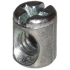 1/4"-20 Thread Cross Dowel Barrel Nuts (10 Pack), 1/2" High Nominal (13mm Actual)