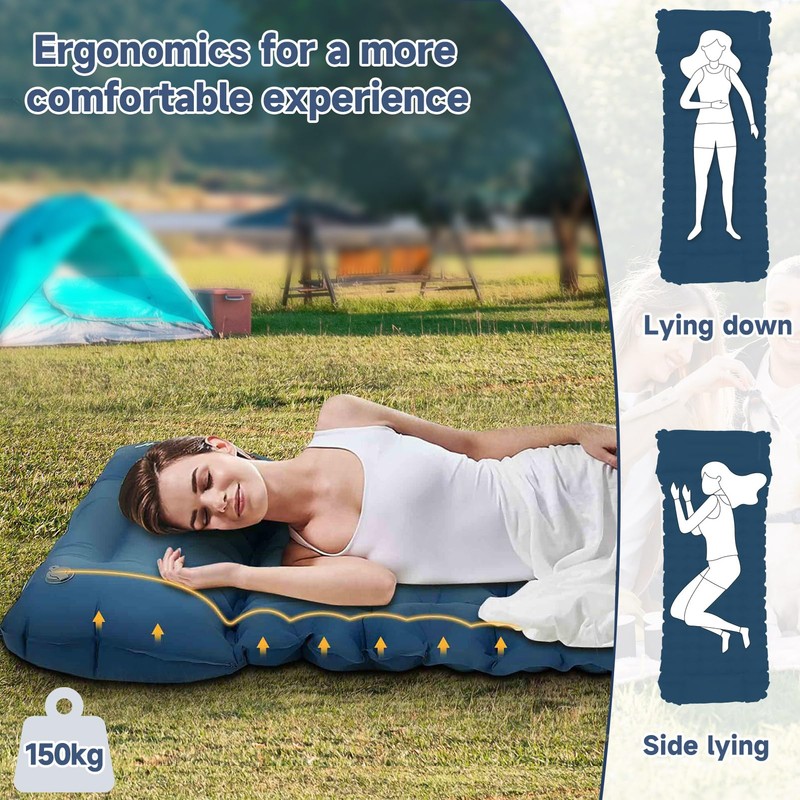 Aptliton Inflating Sleeping Pad for Camping, 10cm Thickness Camping Mat