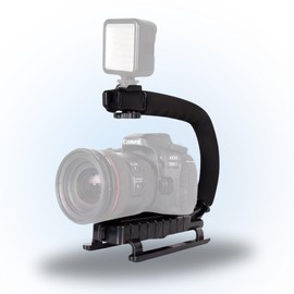 TronicXL Video Action Stabilising Handle Stabiliser with Cold Shoe for Canon Nikon Sony Panasonic Pentax Olympus DSLR Camera Camcorder