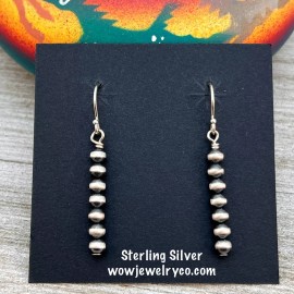 Way Out West Jewelry 4mm Sterling Silver Oxidized Pearl Earrings, Southwest Silver beads, Western