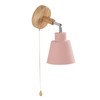 Macaron Bedside Wall Lamp Space Saving Pink Lampshade Wall Sconces