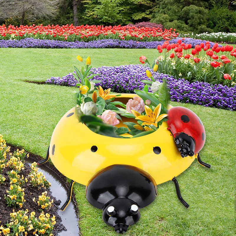 5.4cm Diameter Flower Pot Decor Ladybug Shaped Smoothing Surfaces Iron