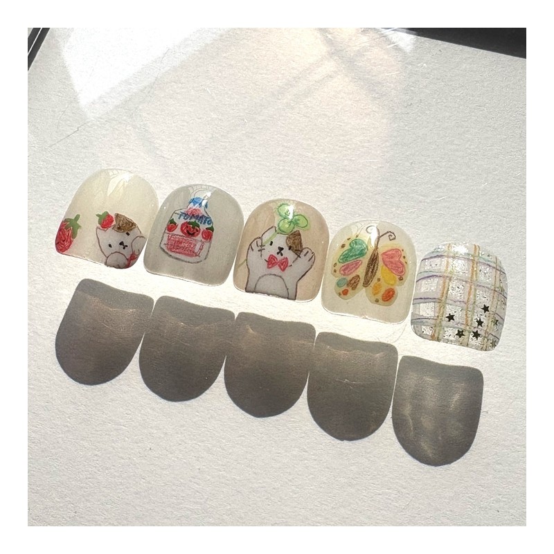 [Ar] Tomato Friend Handmade Nail Tip Drawing Nail Art Specialist