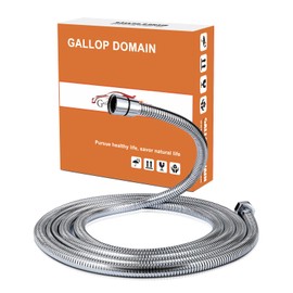 Gallop Domain Shower Head Hose Replacement 118'', Extra Long 304 Stainless Steel Handheld Shower Hose Extension - Encrypted Anti-Tangle Flexible Chrome Connection Fit G 1/2" x G 1/2"
