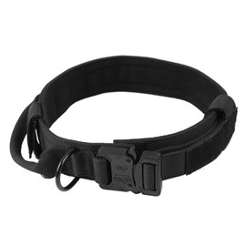 Dog Training Collar Professional Nylon Webbing Neck Protection Adjustable Pet Collar for Medium Large Dogs Black L