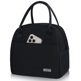 Moyad Lunch Bags for Women, 10L Reusable Insulated Lunch Bags Cooler Lunch Box for Women Work Travel Picnic Camping Outdoor, Black