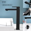 KENES Matte Black Bathroom Faucet Single Handle Tall Vessel Sink