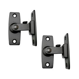 QCAA 2.5" Heavy Forged Solid Brass Door Latch, 90 Degree Right Angle Door Latch Buckle for Doors & Windows, Matte Black, 2Pack, Made in Taiwan