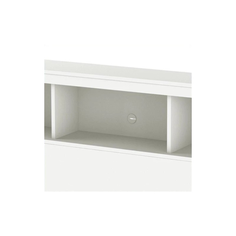 Pemberly Row Contemporary Wood Full Bookcase Headboard in White