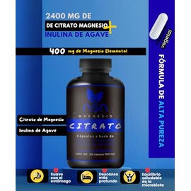 NSN | Citrato de Magnesio con Inulina de Agave | 400 mg Magnesio Elemental + Soporte Prebiótico | Alta Absorción Intestinal | Formulado por la Dra. Fr