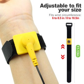 CoguZed Anti Static Wrist Strap, 11"Adjustable ESD Wristband with Grounding Bracelet and Alligator Clip for Electronics, Anti Static Wristband Fits 6" to 8.5" Wrist