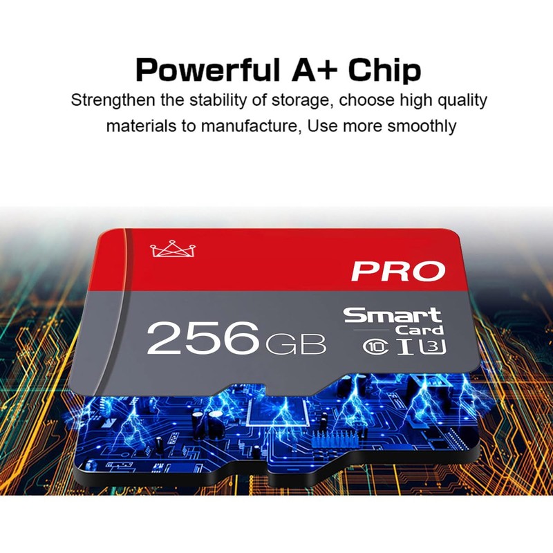 256GB Micro SD Card Class 10 Memory Cards with SD