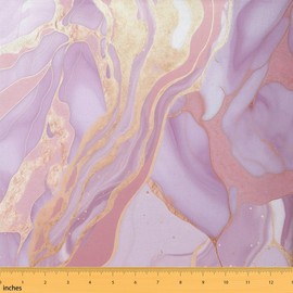 Erosebridal Pink Gold Purple Marble Fabric by The Yard,Ombre Marbling Upholstery, Gradient Texture Decorative, Tie Dye Fluid Indoor Outdoor, Hippie Fabric for Quilting Sewing, 1 Yard