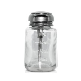 Leadigol 1PCS Liquid Pumping Dispenser Bottle,80ml Glass Refillable Bottles Liquid Press Pumping Dispenser Bottle with Measuring Scale