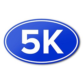 Anti-UV Vinyl Car Bumper Stickers for Running, Marathons, Ultras, Triathlons, Cycling - Blue - 5K