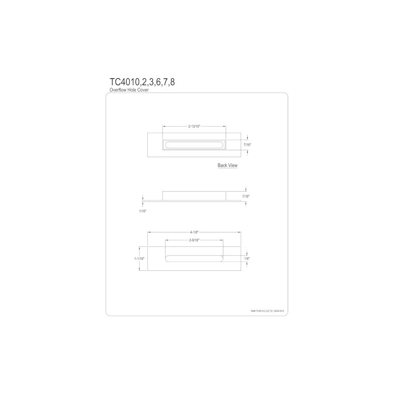 Kingston Brass TC4010 Made to Match Bathtub Overflow Hole Cover,