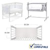 FlyIdeas Fitted Sheet for Bedside Cot 90 x 55 cm,