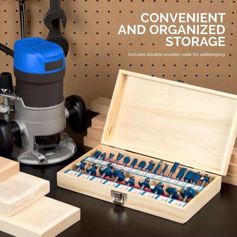 HILTEX 10108 Tungsten Carbide Router Bit Set, Woodworking Tools and