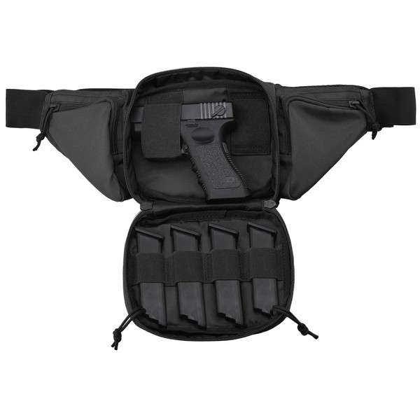 FRTKK Concealed Carry Pistol Pouch Ultimate Fanny Pack Holster Fits 1911, Glock, H&K, Ruger, S&W M&P Shield, Taurus, Sig Sauer, Springfield, Beretta, Kimber, Walther, and More