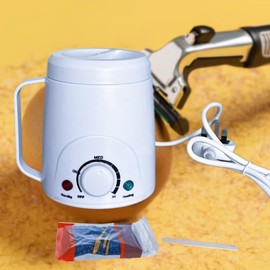 Lrqmte Hot Waxing Kit for Women, Temperature Adjustable Wax Kit for Hair Removal with 100g Hard Wax Beads, Home Wax Heater Wax Pots for Waxing Professional with 10Pcs Waxing Spatulas (White)